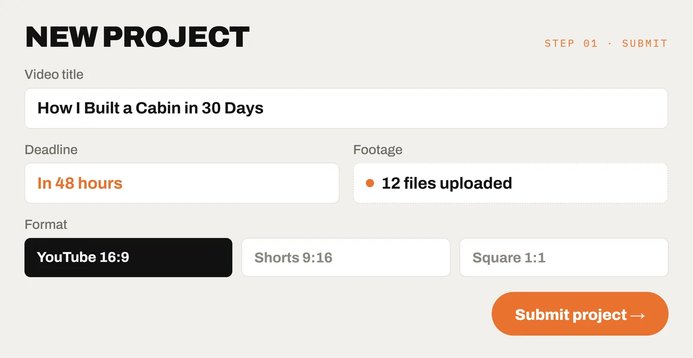 Sign up & submit — Vimerse step 01